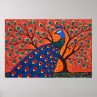 Indiase Gond Art Peacock | Kunst van India