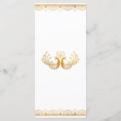 Indiase gouden patroon trouw diner menu (Achterkant)