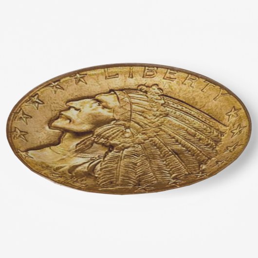  Indiase goudmunten Papieren Bordje (Gekanteld)