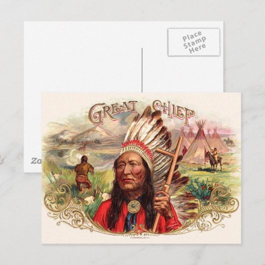  Indiase grote chef sigaar doos Briefkaart (Voorkant / Achterkant)