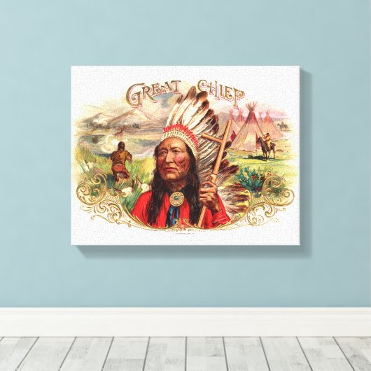 Indiase grote chef sigaar doos Canvas Afdruk (Insitu (Houten vloer))