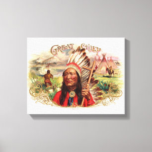 Indiase grote chef sigaar doos Canvas Afdruk