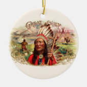  Indiase grote chef sigaar doos Keramisch Ornament (Voorkant)