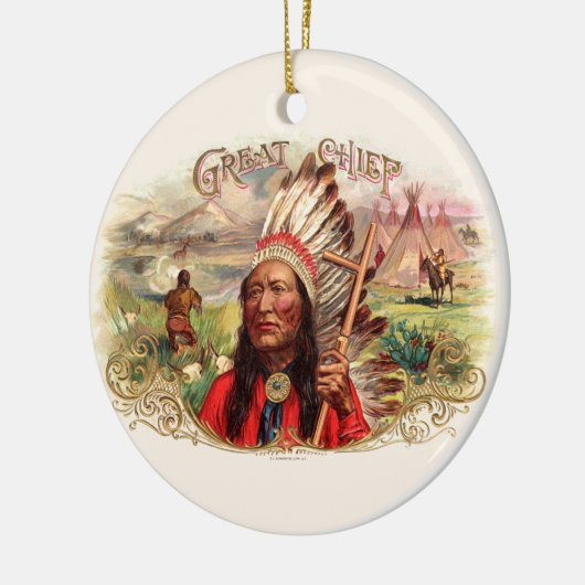  Indiase grote chef sigaar doos Keramisch Ornament (Links)