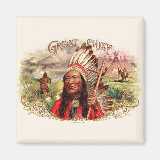 Indiase grote chef sigaar doos Magneet (Voorkant)