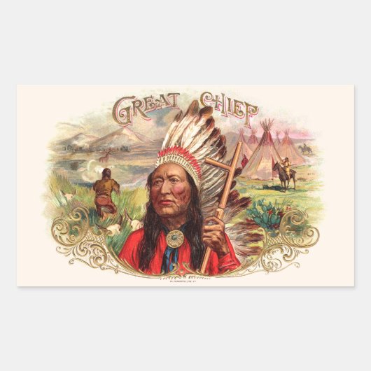  Indiase grote chef sigaar doos Rechthoekige Sticker (Voorkant)
