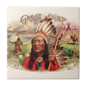  Indiase grote chef sigaar doos Tegeltje