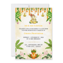 Indiase Gruh Pravesh Invitation Kaart, Huisverwarm