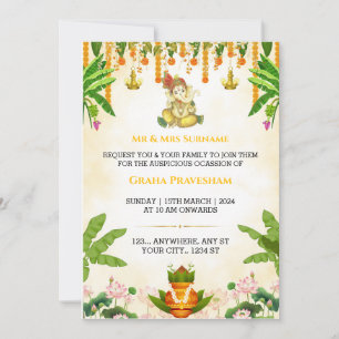 Indiase Gruh Pravesh Invitation Kaart, Huisverwarm Kaart
