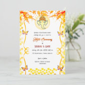 Indiase Haldi Ceremonie Hindoe-Echtpaar Ganesha Kaart (Staand voorkant)