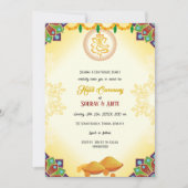Indiase Haldi Ceremonie Hindu Koppel Mooie Kaart (Voorkant)