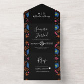 Indiase Hand getrokken Bloemen Olifant Medallion All In One Uitnodiging (Binnen)