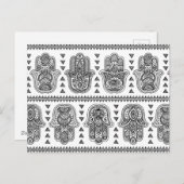 Indiase hand getrokken hamsa doedel briefkaart (Voorkant / Achterkant)