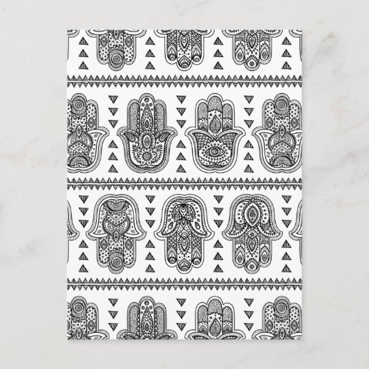 Indiase hand getrokken hamsa doedel briefkaart (Voorkant)