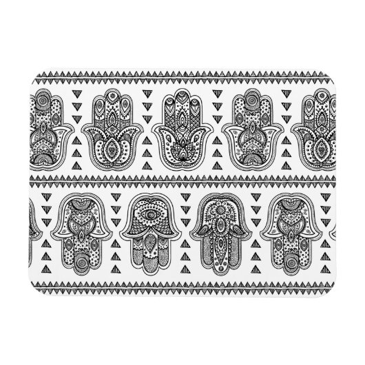 Indiase hand getrokken hamsa doedel magneet (Horizontaal)