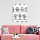 Indiase Hand getrokken Hamsa Doodle 6 Canvas Afdruk (Insitu (Woonkamer))
