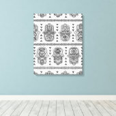 Indiase Hand getrokken Hamsa Doodle 6 Canvas Afdruk (Insitu (Houten vloer))