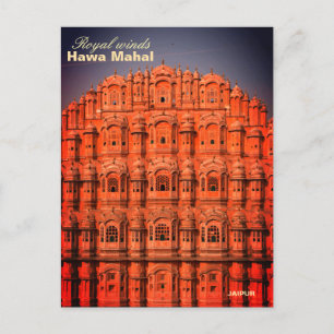 Indiase Hawa mahal Jaipur-ansichtkaart Briefkaart