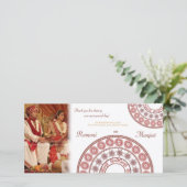 Indiase Henna Bruiloft Dankjewel Foto Kaart (Staand voorkant)