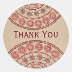 Indiase Henna Mehndi Bruiloft Ovale Sticker