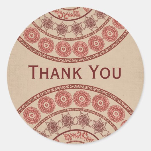 Indiase Henna Mehndi Bruiloft Ovale Sticker (Voorkant)