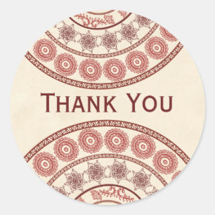 Indiase Henna Mehndi Bruiloft Ovale Sticker