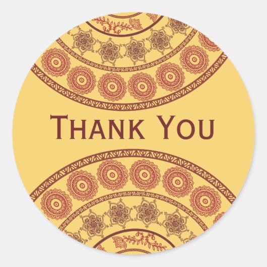 Indiase Henna Mehndi Bruiloft Ovale Sticker (Voorkant)