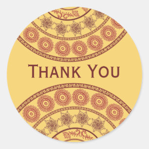 Indiase Henna Mehndi Bruiloft Ovale Sticker