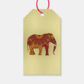 Indiase henna olifant ontwerp cadeaulabel (Voorkant)