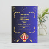 Indiase Hindoe Boy Dhoti Ceremony Pancha Kattu Inv Kaart (Staand voorkant)