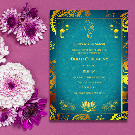 Indiase Hindoe Boy Dhoti Ceremony Pancha Kattu Inv Kaart