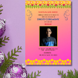 Indiase Hindoe Boy Dhoti Ceremony Pancha Kattu Inv Kaart