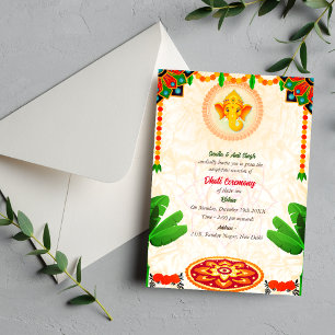 Indiase Hindoe Boy Dhoti Ceremony Pancha Kattu Inv Kaart