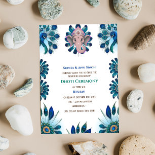 Indiase Hindoe Boy Dhoti Ceremony Pancha Kattu Inv Kaart