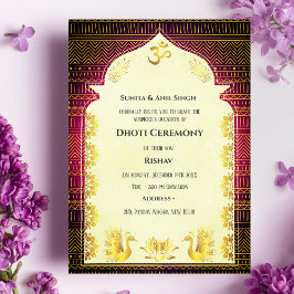 Indiase Hindoe Boy Dhoti Ceremony Pancha Kattu Inv Kaart