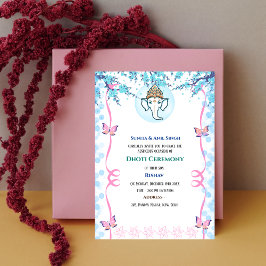 Indiase Hindoe Boy Dhoti Ceremony Pancha Kattu Inv Kaart