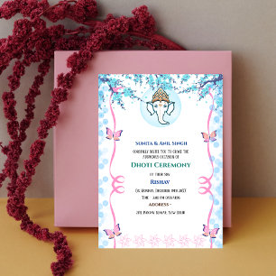 Indiase Hindoe Boy Dhoti Ceremony Pancha Kattu Inv Kaart