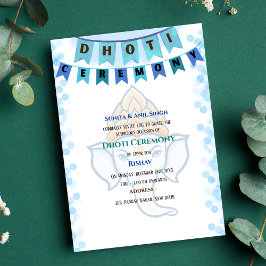 Indiase Hindoe Boy Dhoti Ceremony Pancha Kattu Inv Kaart