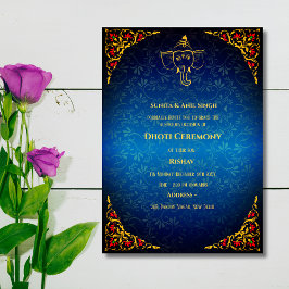 Indiase Hindoe Boy Dhoti Ceremony Pancha Kattu Inv Kaart