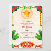 Indiase Hindoe Boy Dhoti Ceremony Pancha Kattu Inv Kaart (Voorkant)