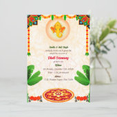 Indiase Hindoe Boy Dhoti Ceremony Pancha Kattu Inv Kaart (Staand voorkant)