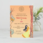 Indiase Hindoe Bride Haldi Ceremony Vlinder Kaart (Staand voorkant)