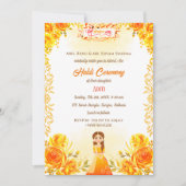 Indiase hindoe-bruid Haldi-ceremonie Ganesha bloem Kaart (Voorkant)