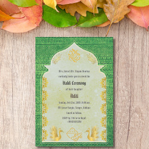 Indiase hindoe-bruid Haldi-ceremonie Ganesha Kaart
