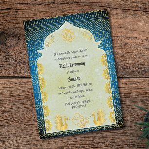 Indiase Hindoe-bruidegom Haldi-ceremonie Ganesha Kaart