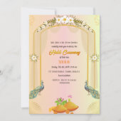 Indiase hindoe-bruidegom Haldi-ceremonie Pauw Kaart (Voorkant)