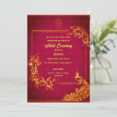 Indiase hindoe-bruidegom Haldi-ceremonie Pauwthema Kaart (Staand voorkant)