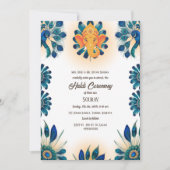 Indiase hindoe-bruidegom Haldi-ceremonie Pauwthema Kaart (Voorkant)