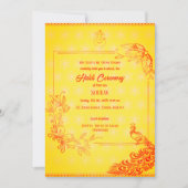 Indiase hindoe-bruidegom Haldi-ceremonie Pauwthema Kaart (Voorkant)