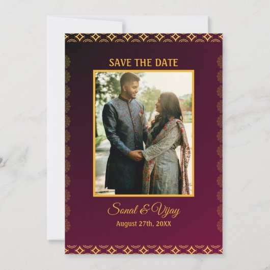 Indiase Hindoe bruiloft aangepaste foto Ganesha Lo Kaart (Achterkant)